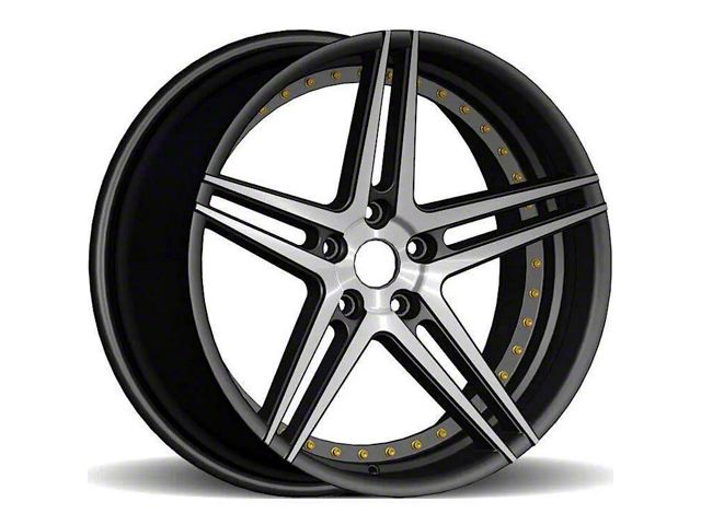 Rennen CSL-3 Black Machined with Gold Bolts Wheel; 19x9.5 (07-10 AWD Charger)